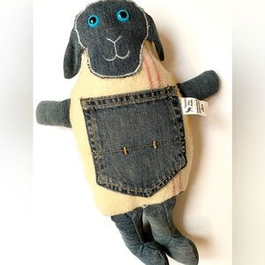 Cute Sheep Plush with Denim Pocket